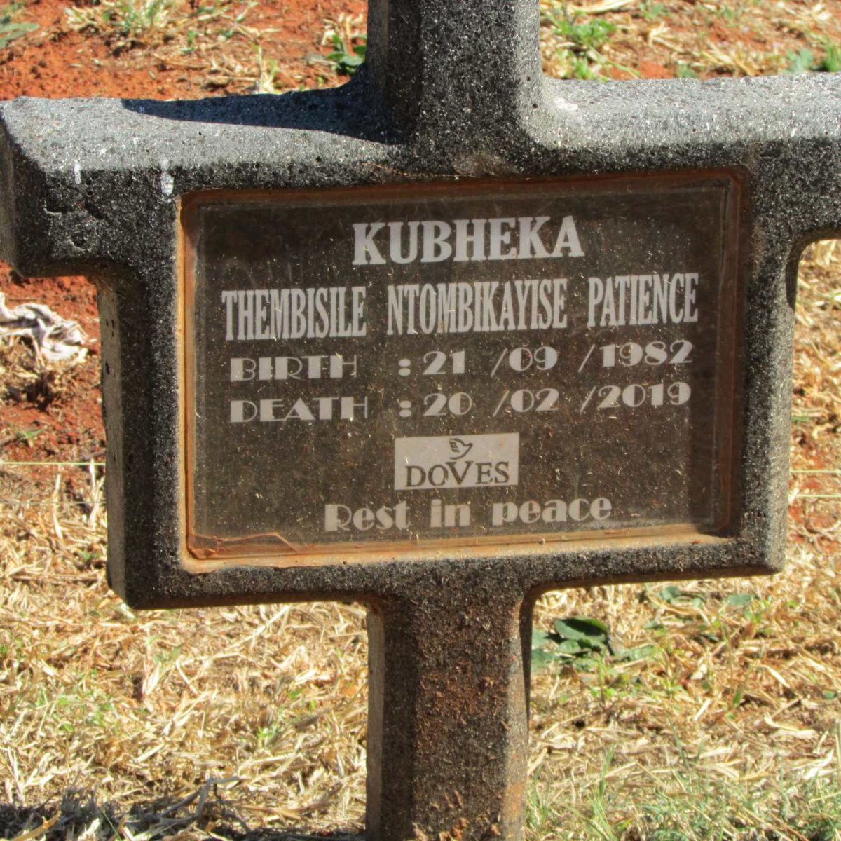 KHUBHEKA Thembisile Ntombikayise Patience 1982-2019