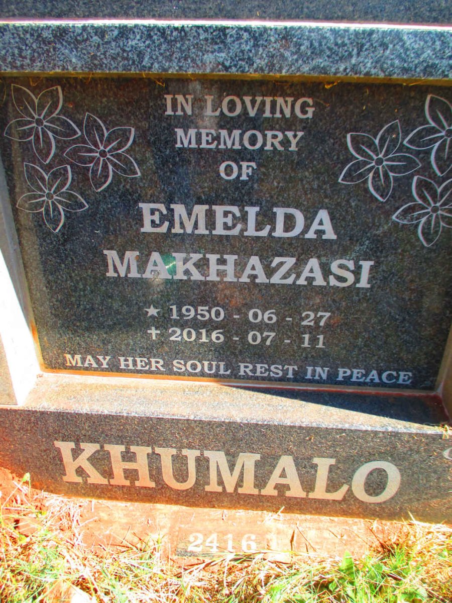 KHUMALO Emelda Makhazasi 1950-2016