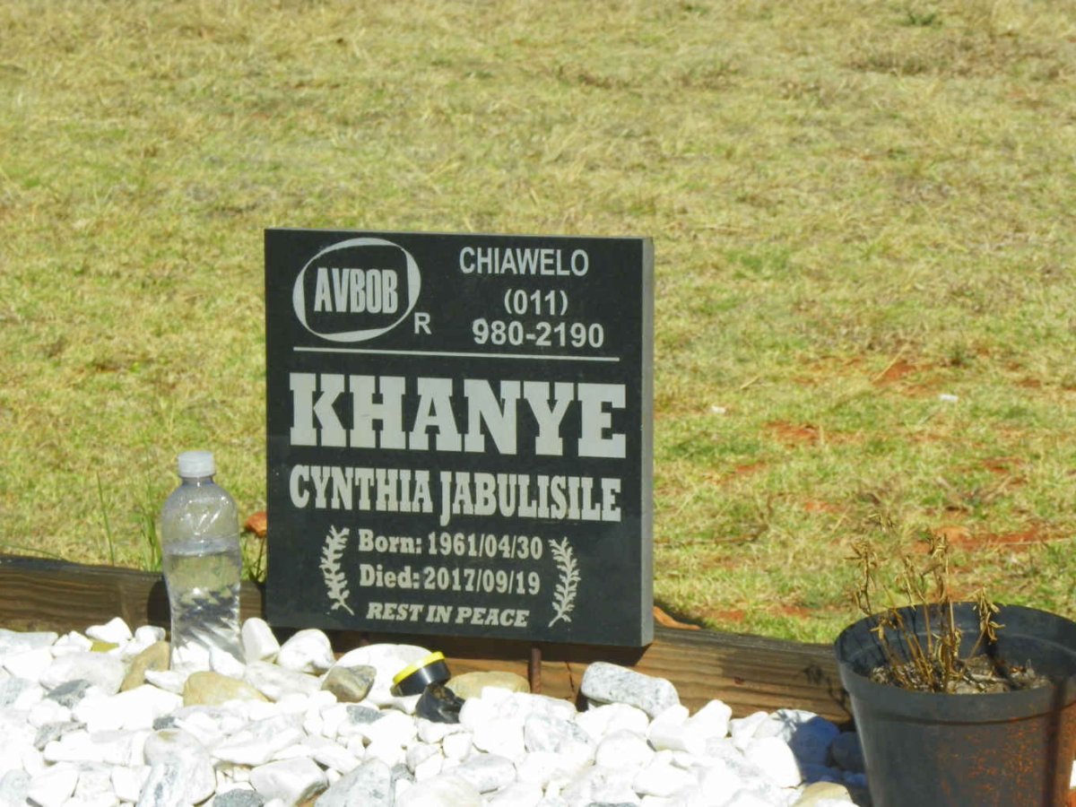KHANYE Cynthia Jabulisile 1961-2017