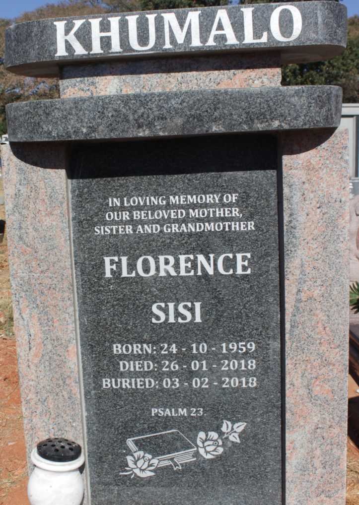 KHUMALO Florence Sisi 1959-2018