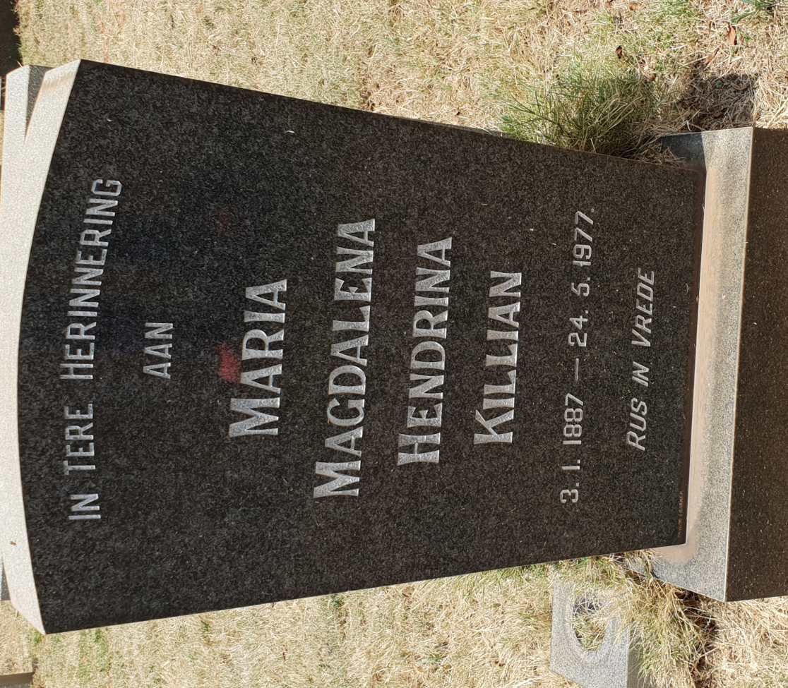 KILLIAN Maria Magdalena Hendrina 1887-1977