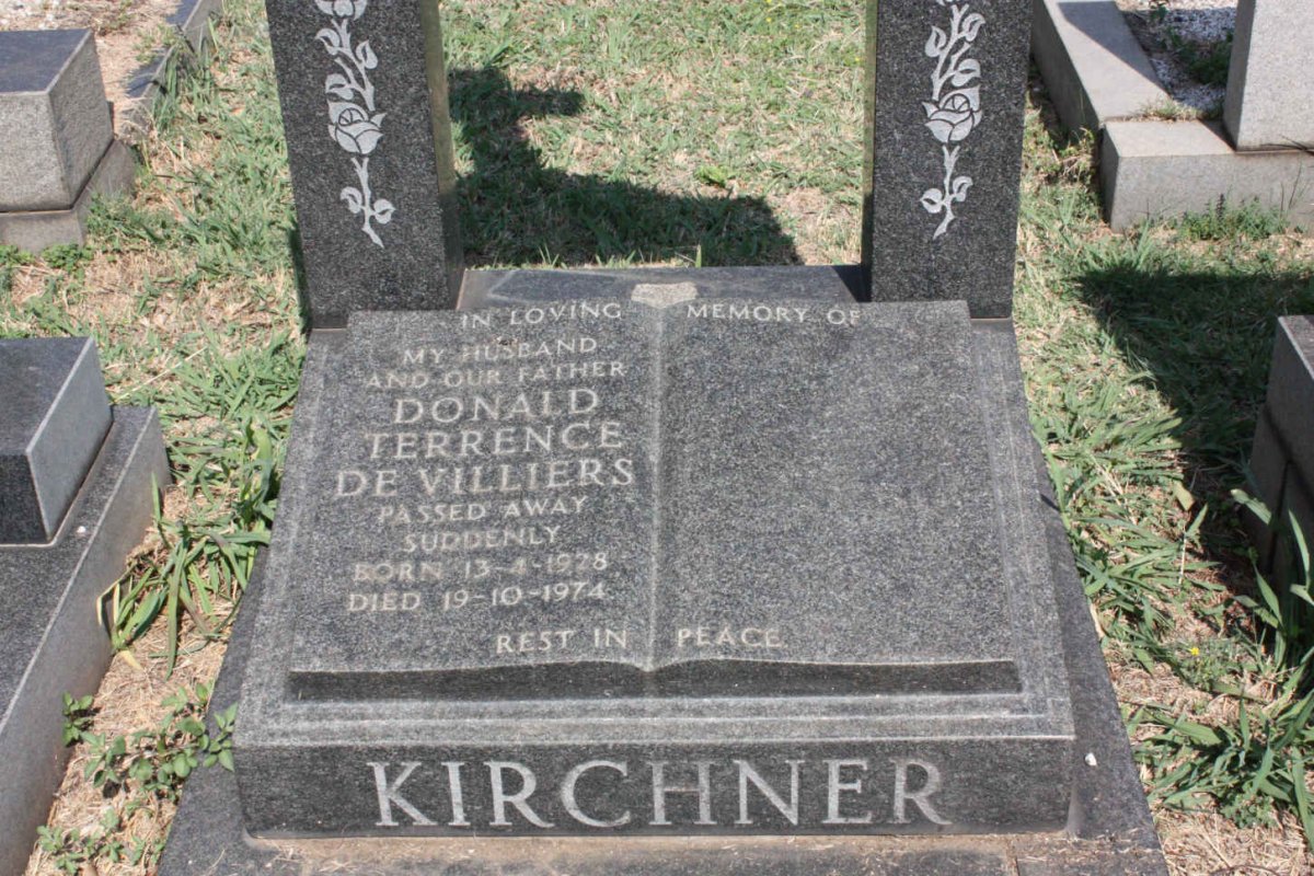 KIRCHNER Donald Terrence de Villiers 1928-1974