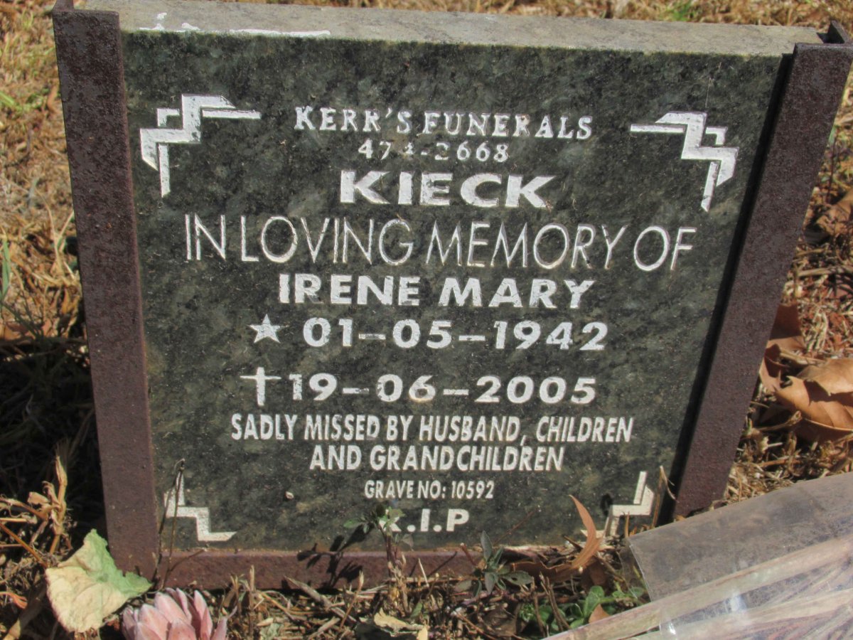 KIECK Irene Mary 1942-2005
