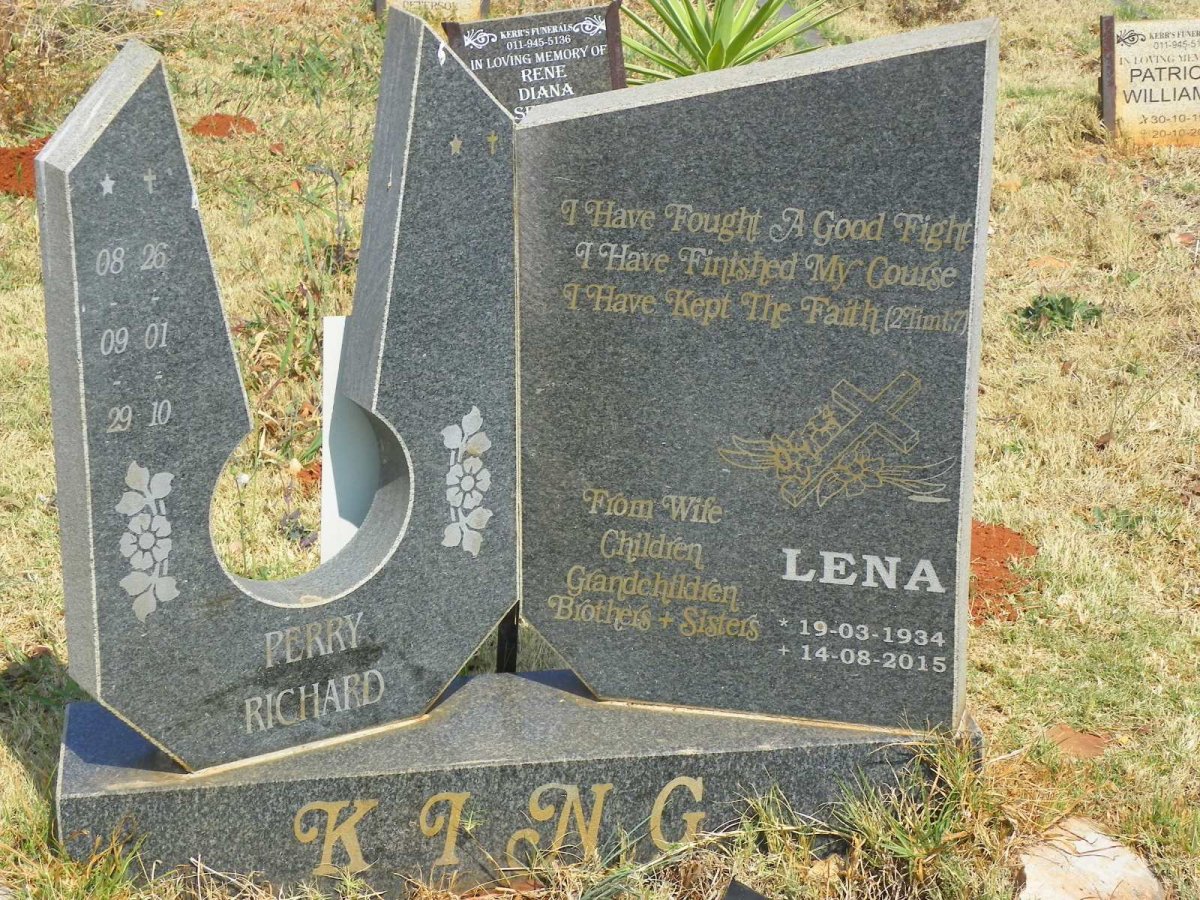 KING Perry Richard 1929-2010 &amp; Lena 1934-2015