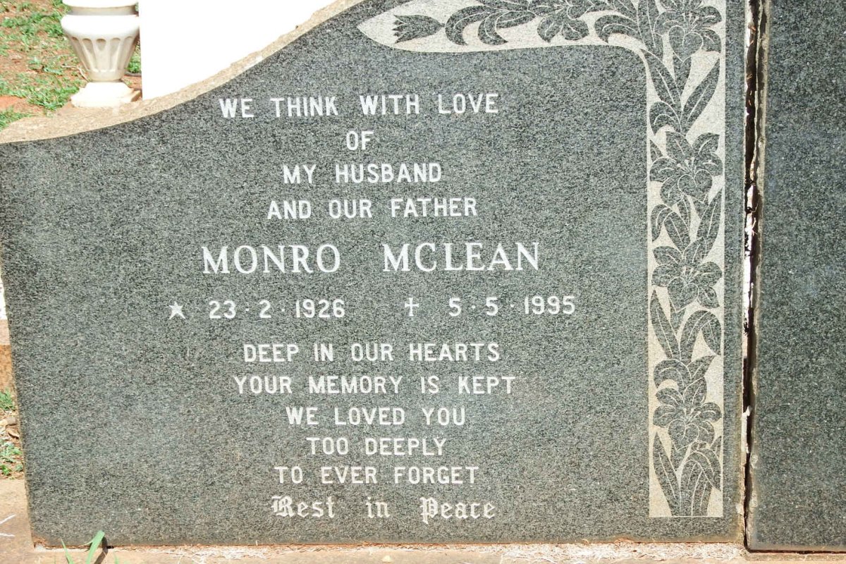 MCLEAN Monro 1926-1995