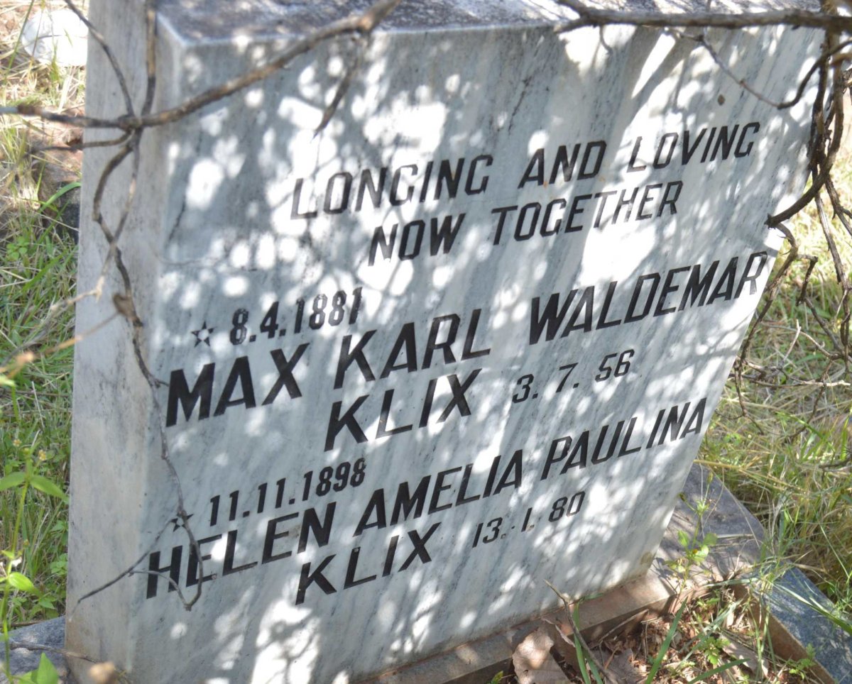 KLIX Max Karl Waldemar 1881-1956 &amp; Helen Amelia Paulina 1898-1980