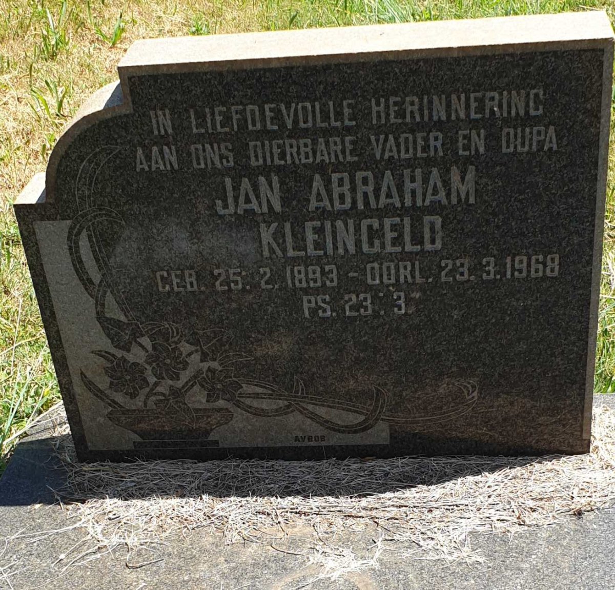 KLEINGELD Jan Abraham 1893-1968