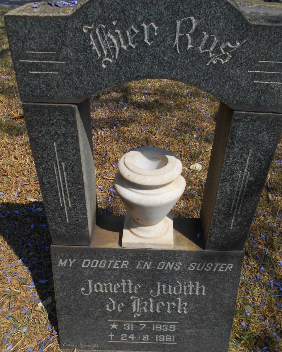 KLERK Janette Judith, de 1939-1961
