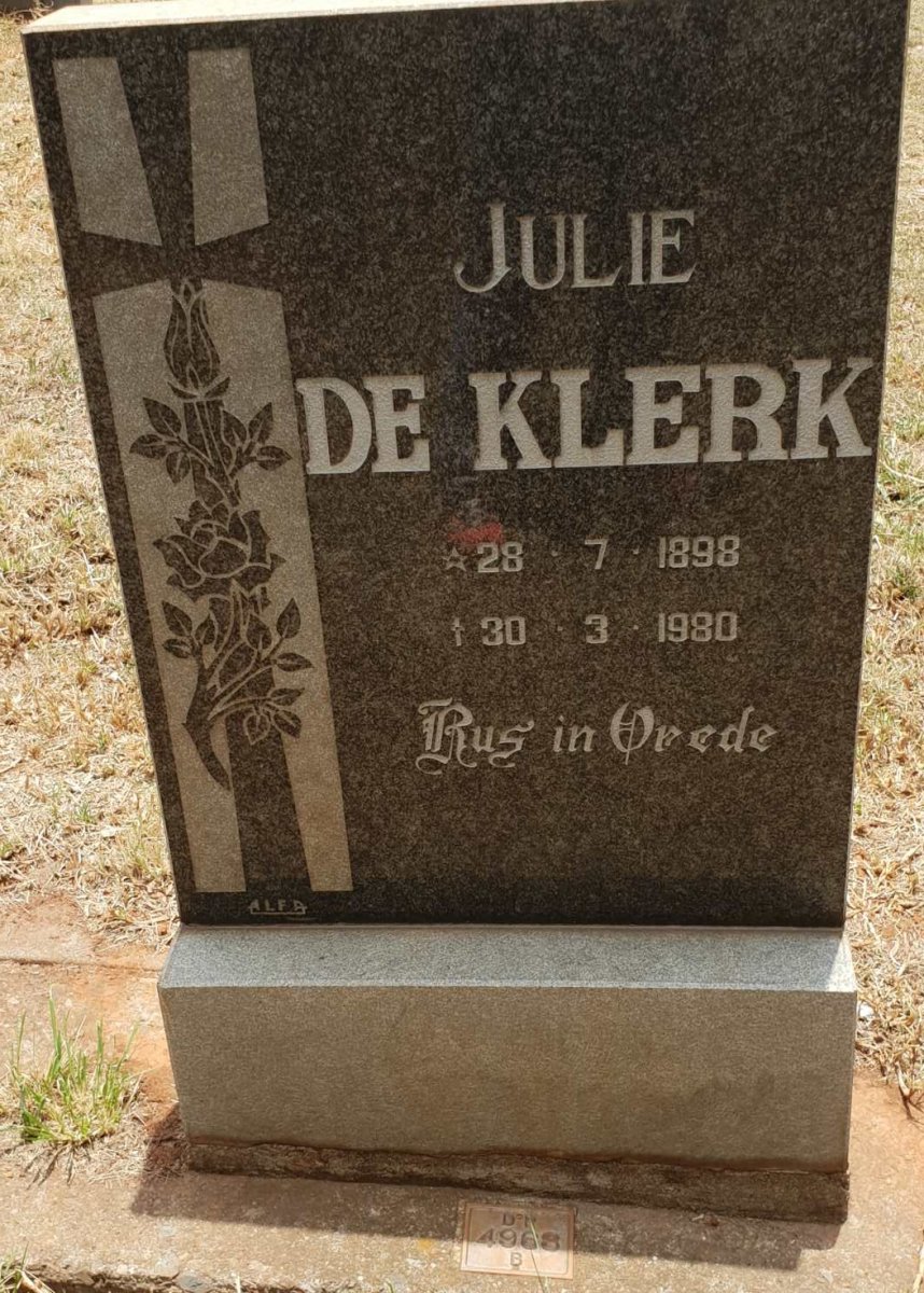 KLERK Julie, de 1898-1980