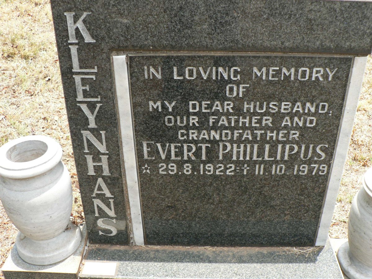 KLEYNHANS Evert Phillipus 1922-1979