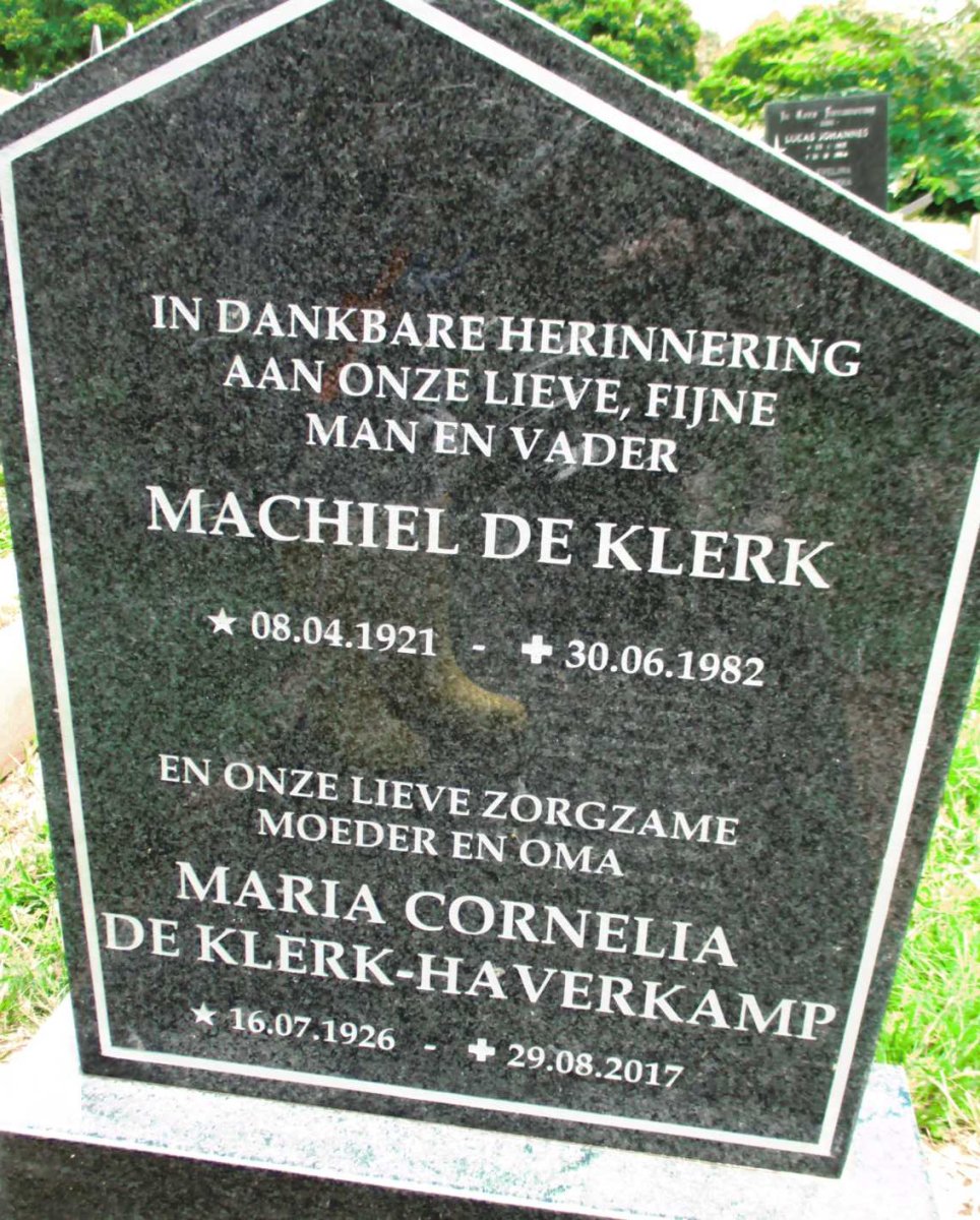 KLERK Machiel, de 1921-1982 &amp; Maria Cornelia HAVERKAMP 1926-2017