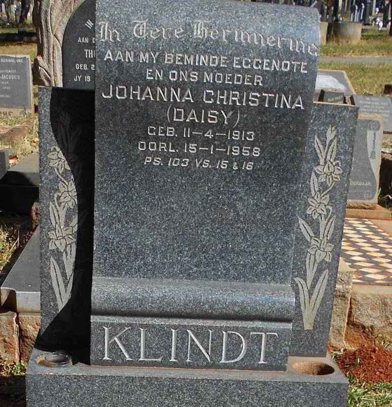 KLINDT Johanna Christina 1913-1958