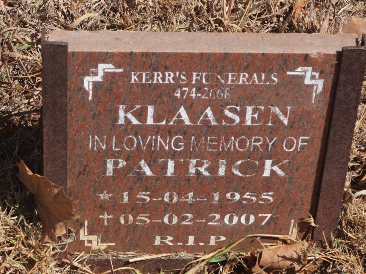 KLAASEN Patrick 1955-2007