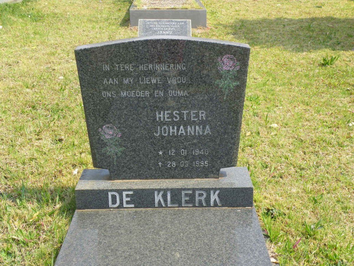 KLERK Hester Johanna, de 1940-1995