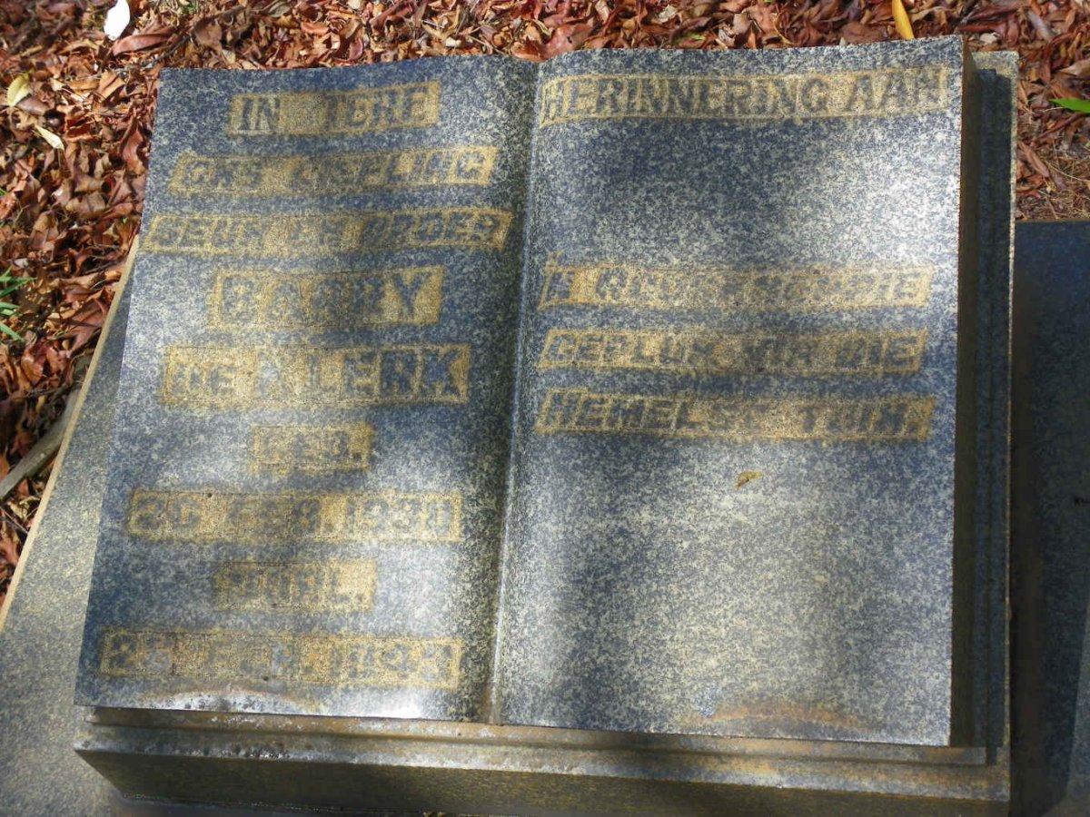KLERK Barry, de 1930-1943