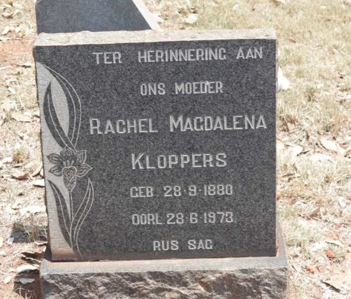 KLOPPERS Rachel Magdalena 1880-1973