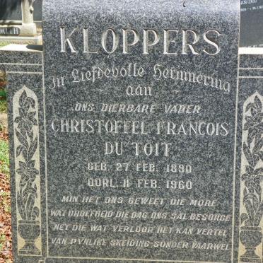 KLOPPERS Christoffel Francois du Toit 1890-1960