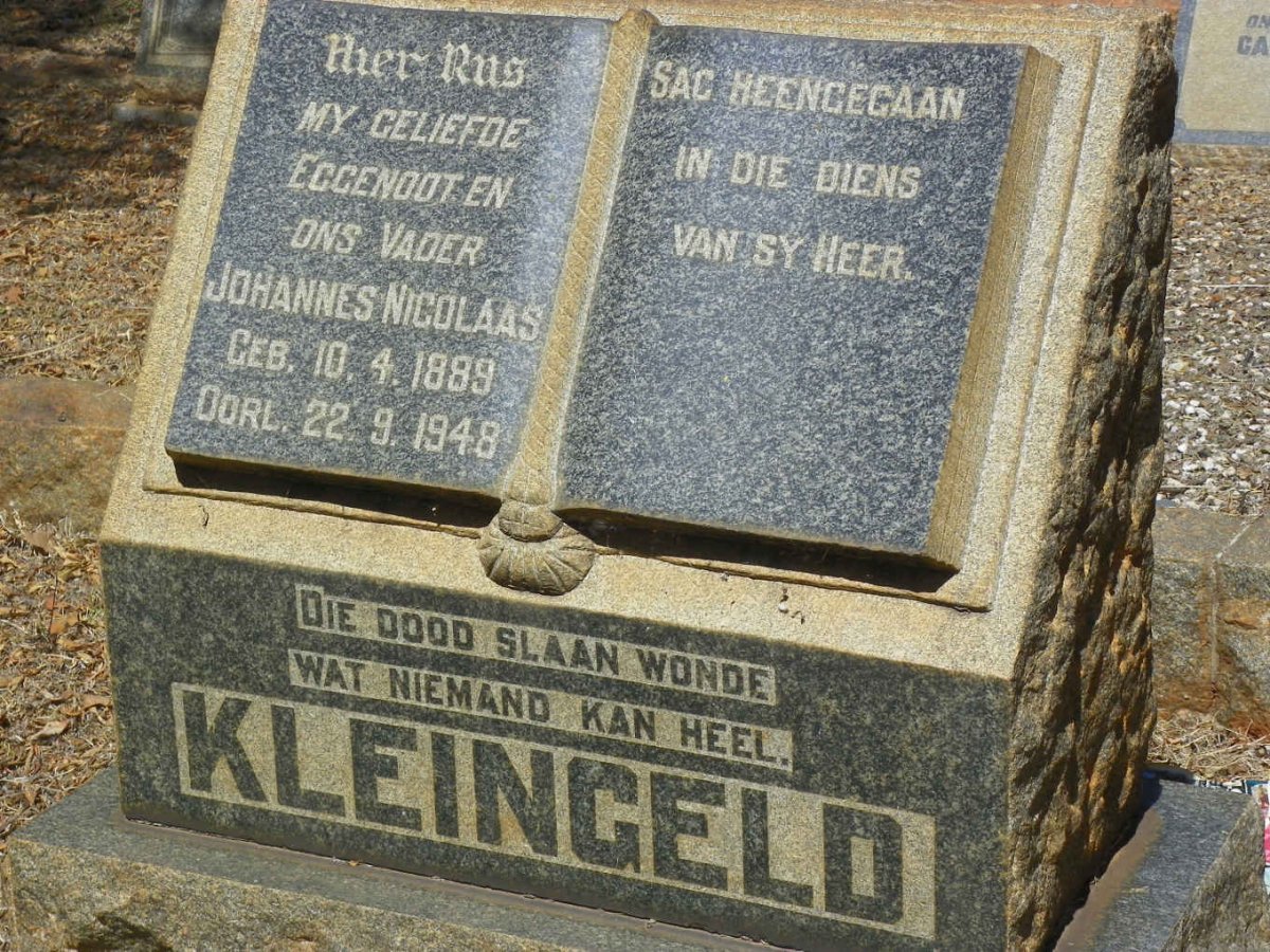 KLEINGELD Johannes Nicolaas 1889-1948