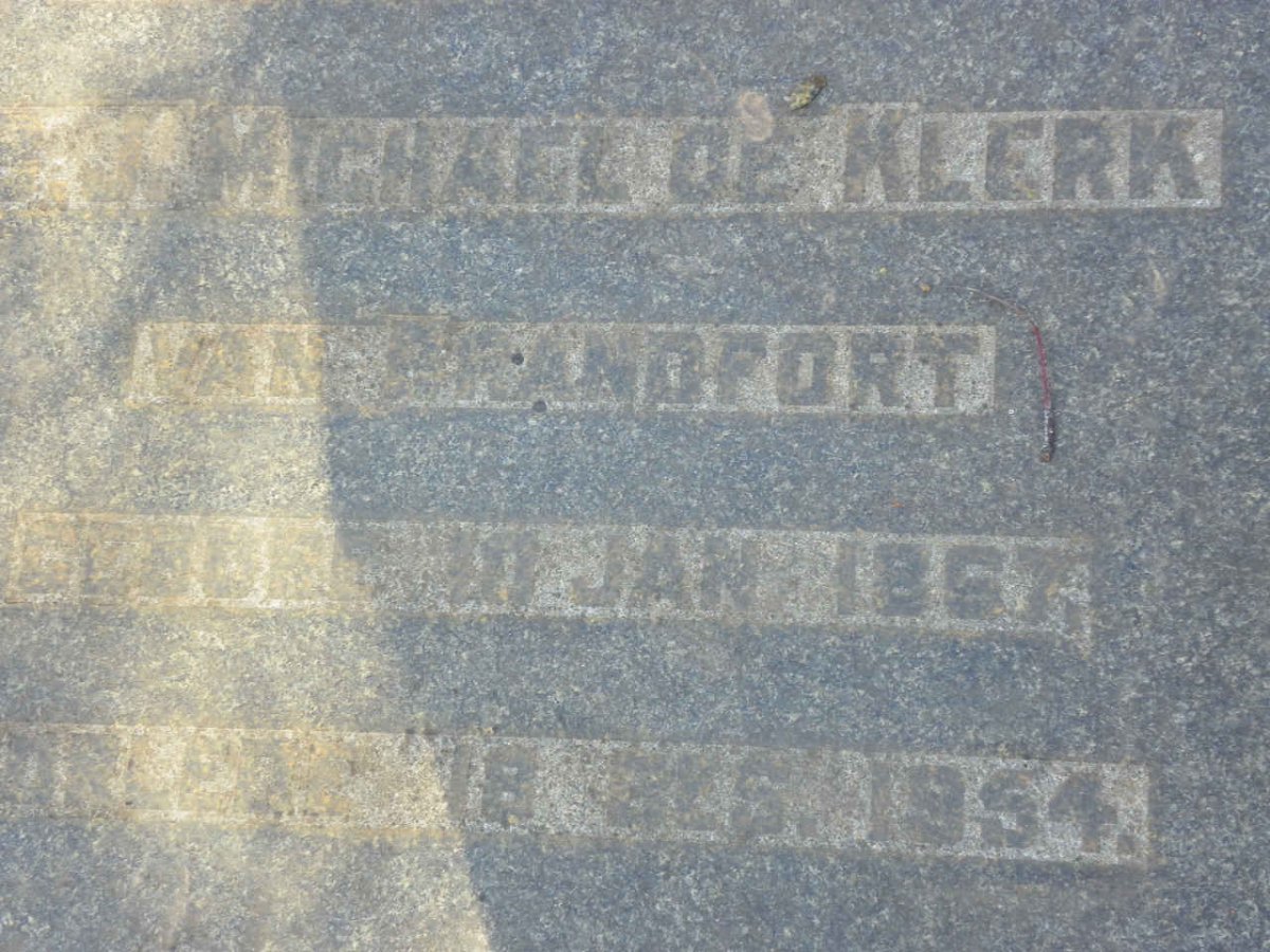 KLERK B.J. Michael, de 1867-1954 &amp; Martha S. BARNARD 1871-1954