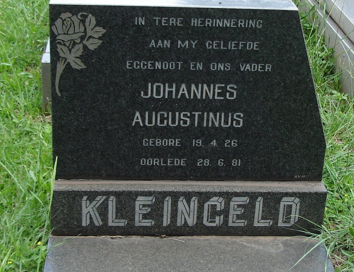 KLEINGELD Johannes Augustinus 1926-1981