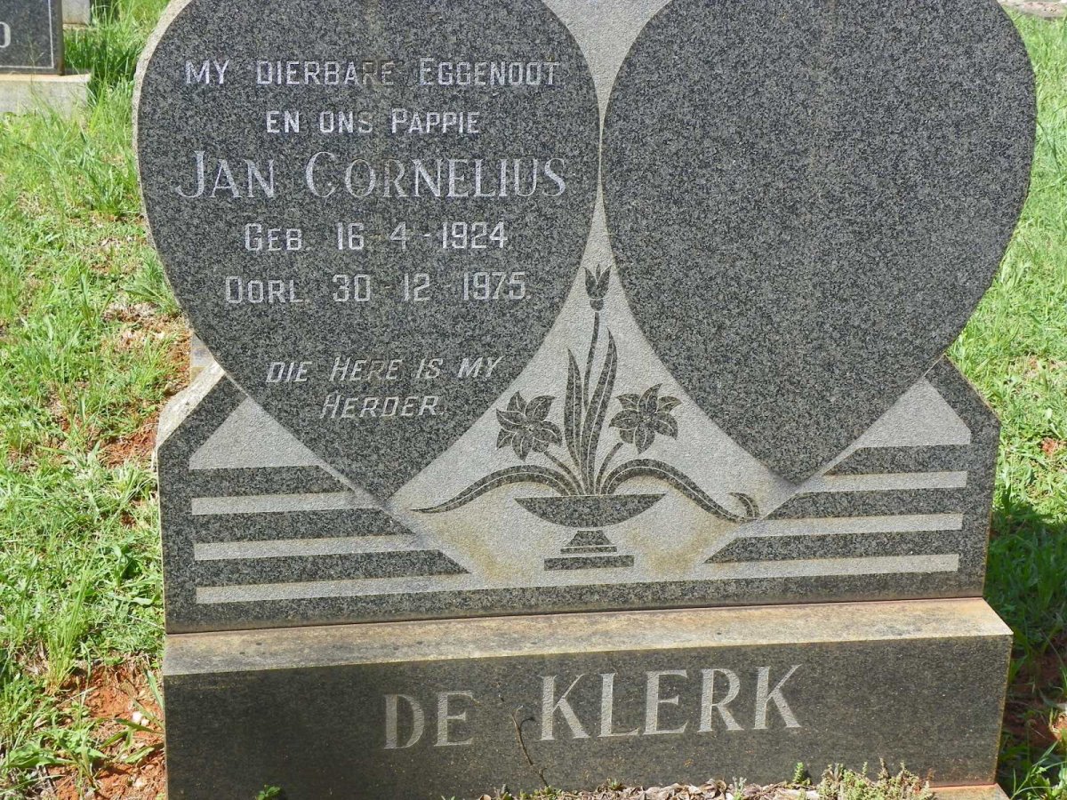 KLERK Jan Cornelius, de 1924-1975
