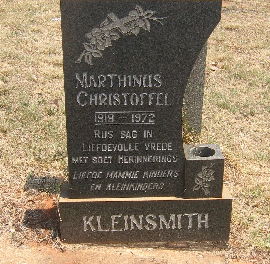 KLEINSMITH Marthinus Christoffel 1919-1972