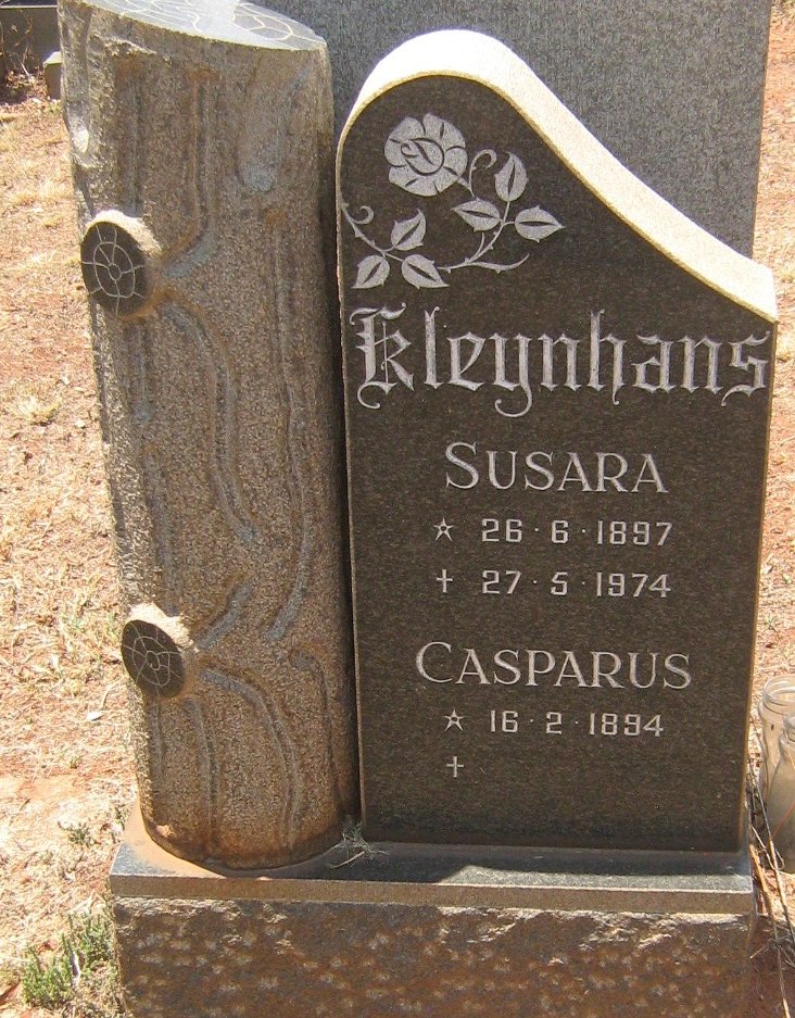 KLEYNHANS Casparus 1894- &amp; Susara 1897-1974