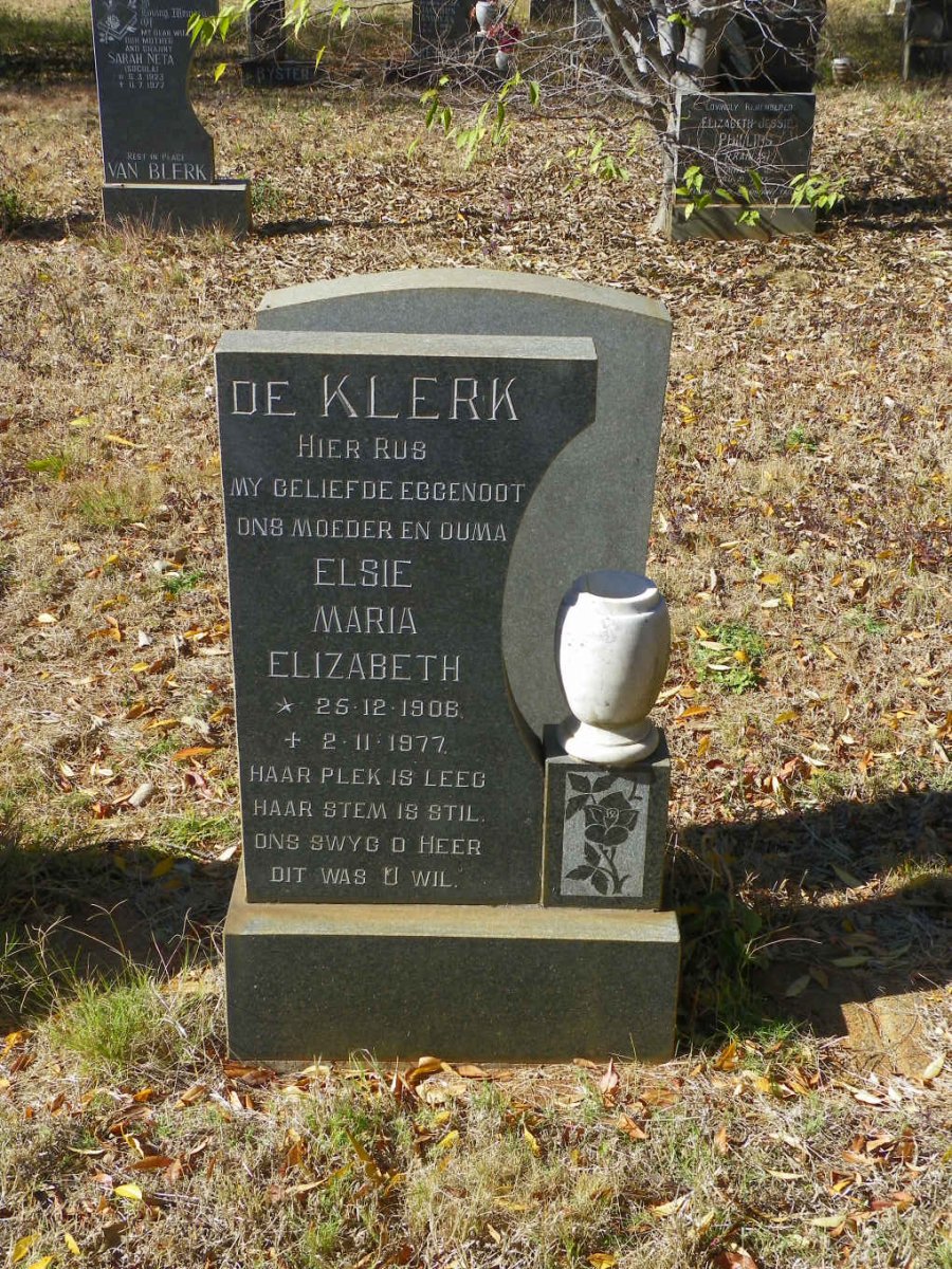 KLERK Elsie Maria Elizabeth, de 1906-1977