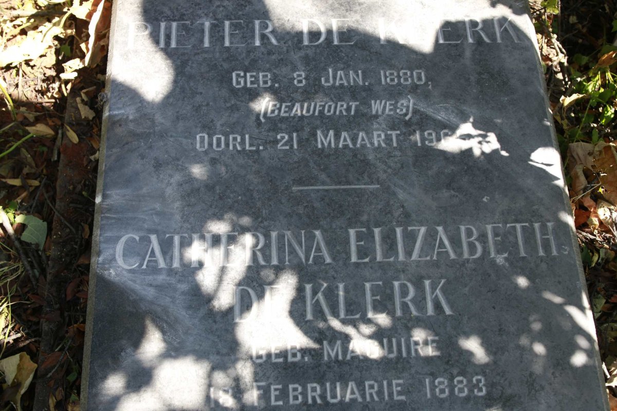 KLERK Pieter, de 1880-1966 &amp; Catharina Elizabeth MAGUIRE 1883-1969