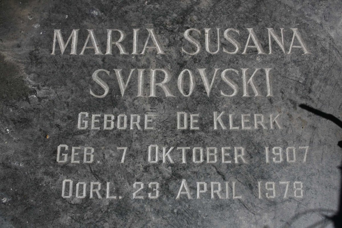 SVIROVSKI Maria Susana nee DE KLERK 1907-1978