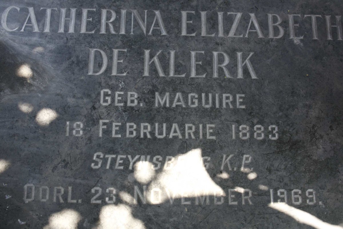 KLERK Pieter, de 1880-1966 &amp; Catharina Elizabeth MAGUIRE 1883-1969