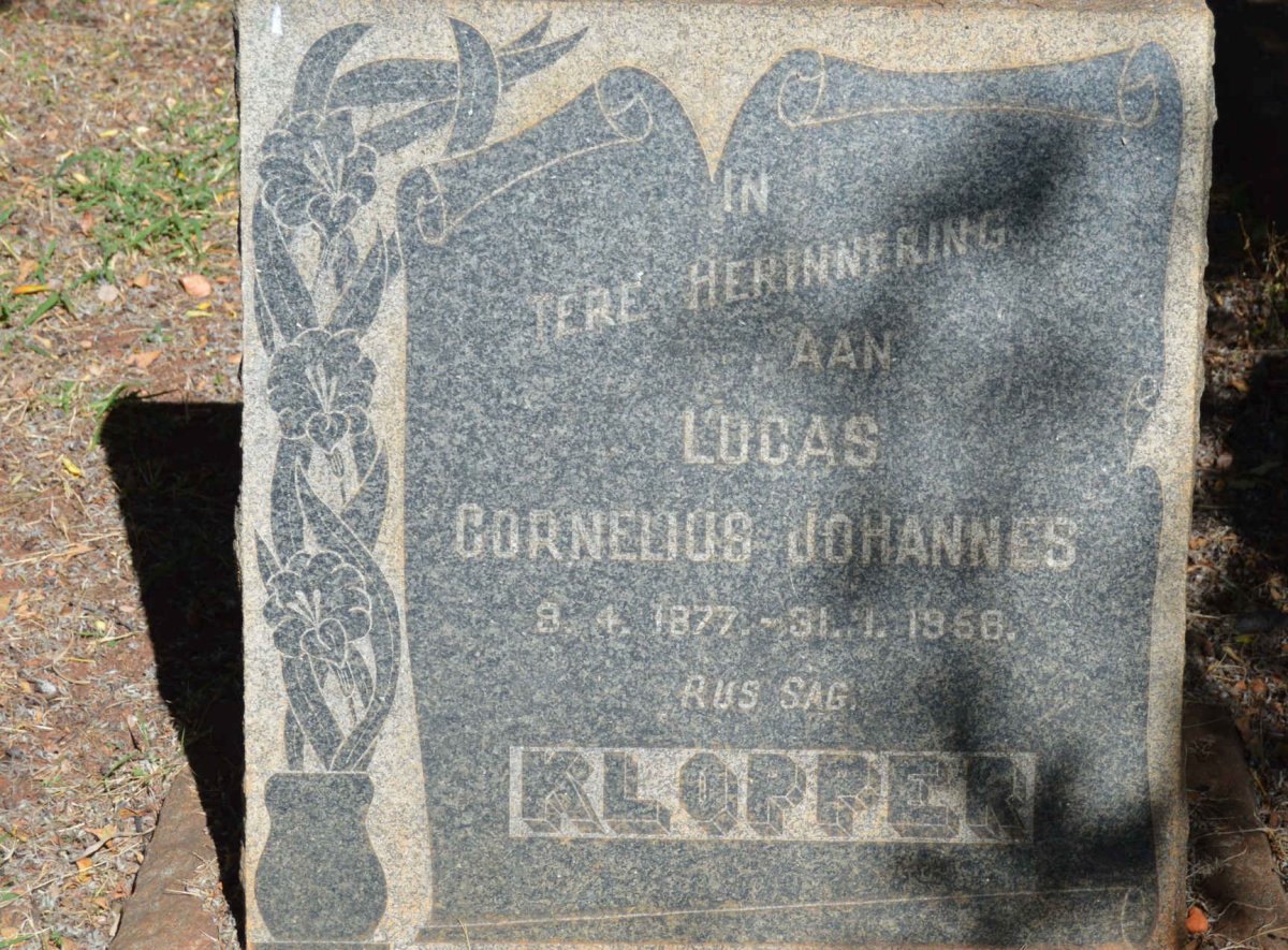 KLOPPER Lucas Cornelius Johannes 1877-1958
