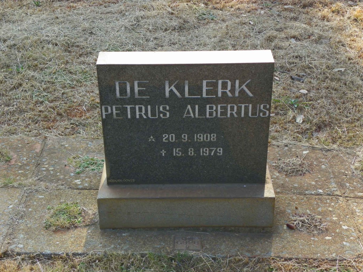 KLERK Petrus Albertus, de 1908-1979