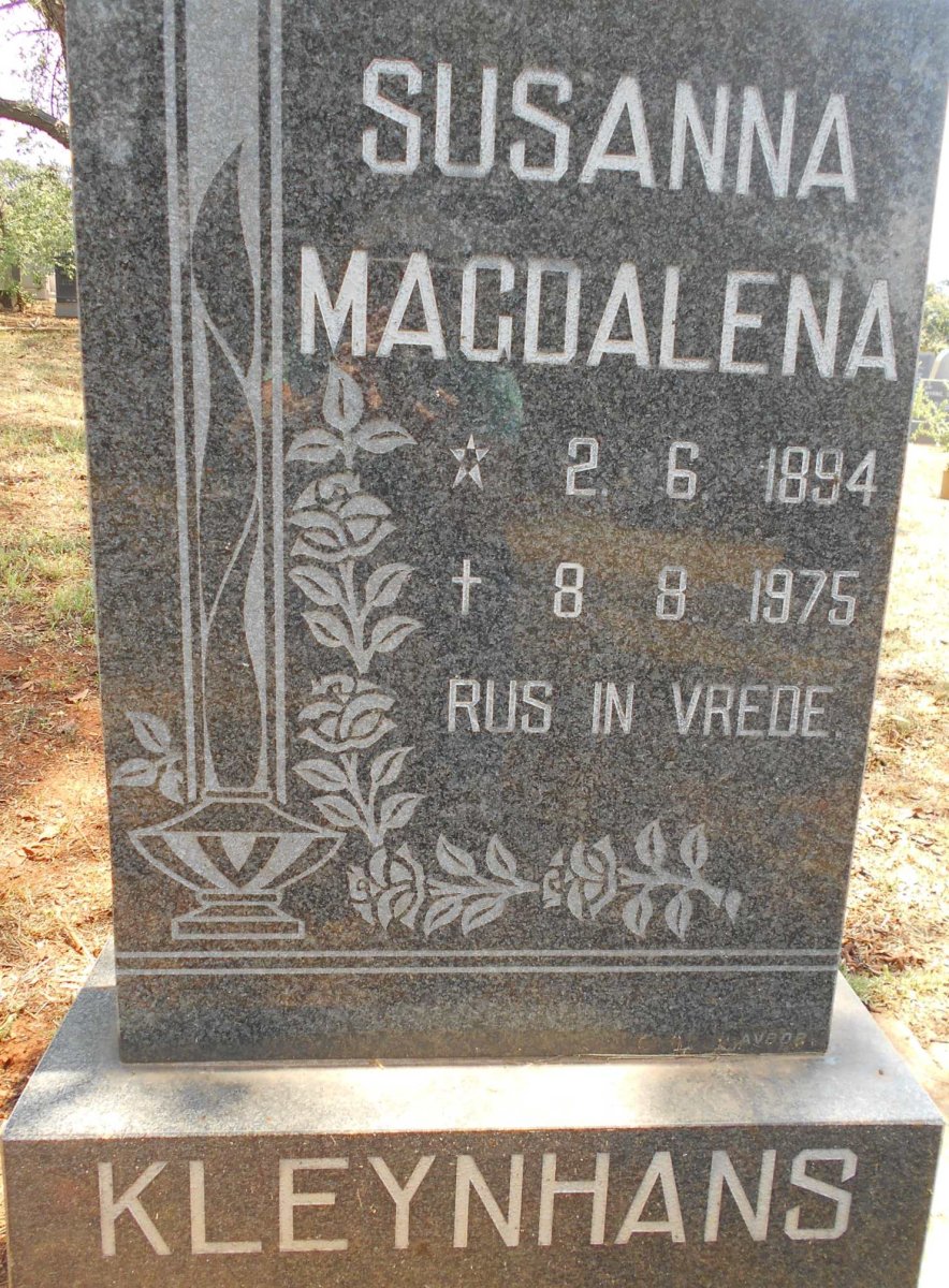 KLEYNHANS Susanna Magdalena 1894-1975