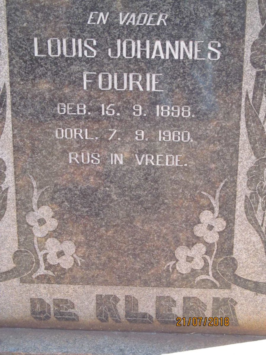 KLERK Louis Johannes Fourie, de 1898-1960