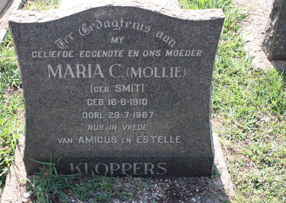 KLOPPERS Maria C. nee SMIT 1910-1967