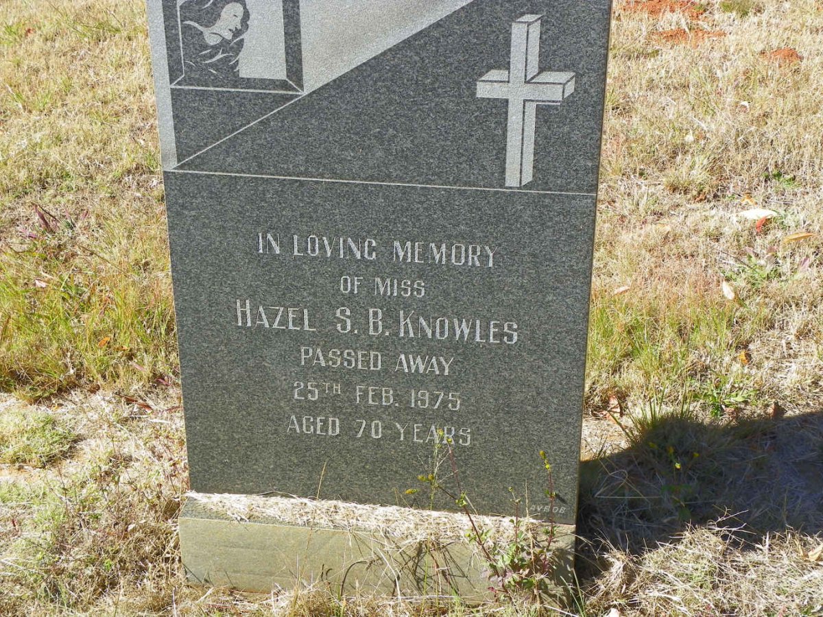 KNOWLES Hazel S.B. -1975