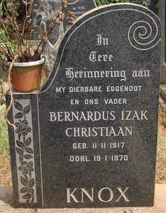 KNOX Bernardus Izak Christiaan 1917-1970