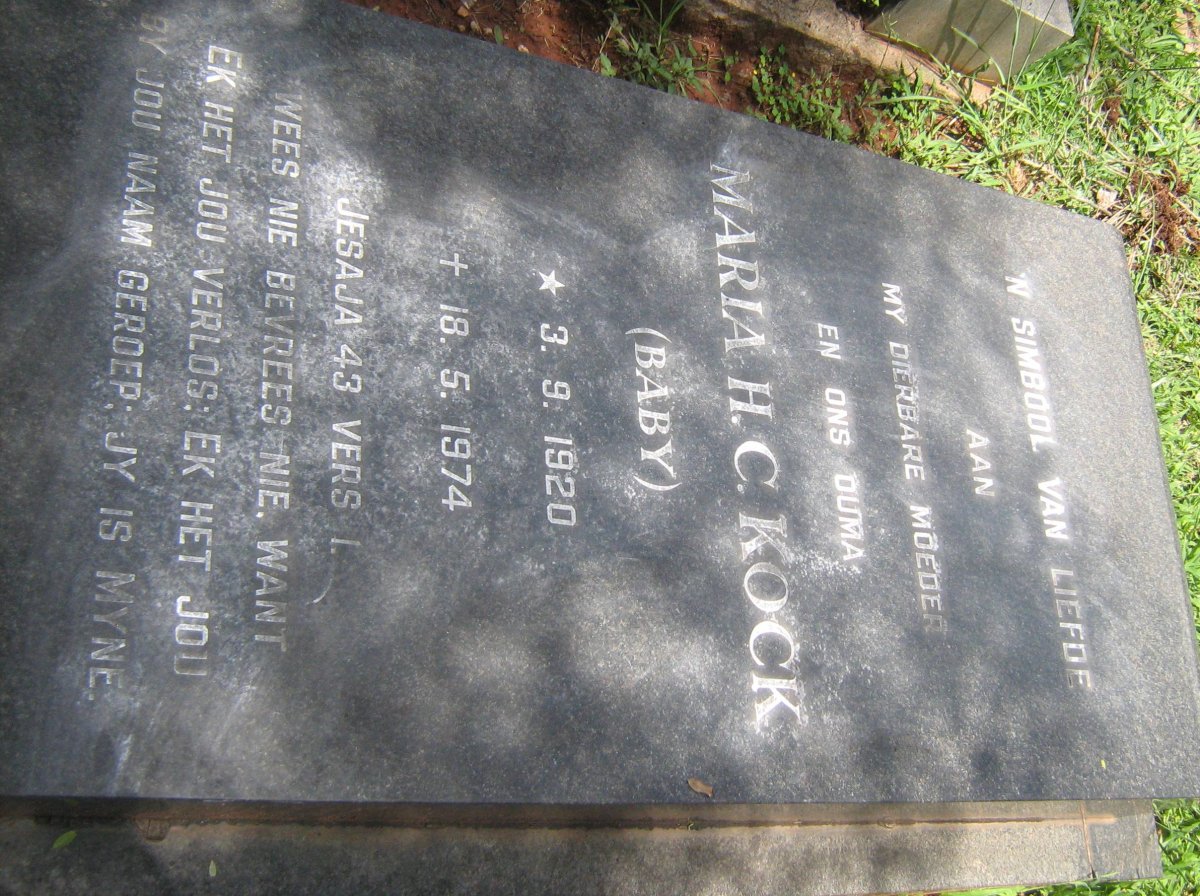 KOCK Maria H.C. 1920-1974