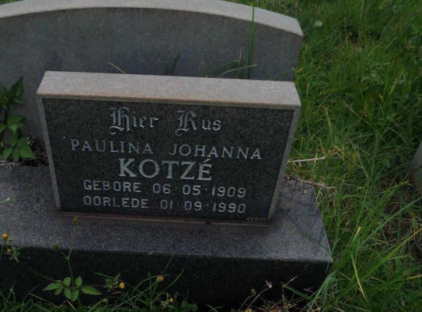 KOTZÉ Paulina Johanna 1909-1990