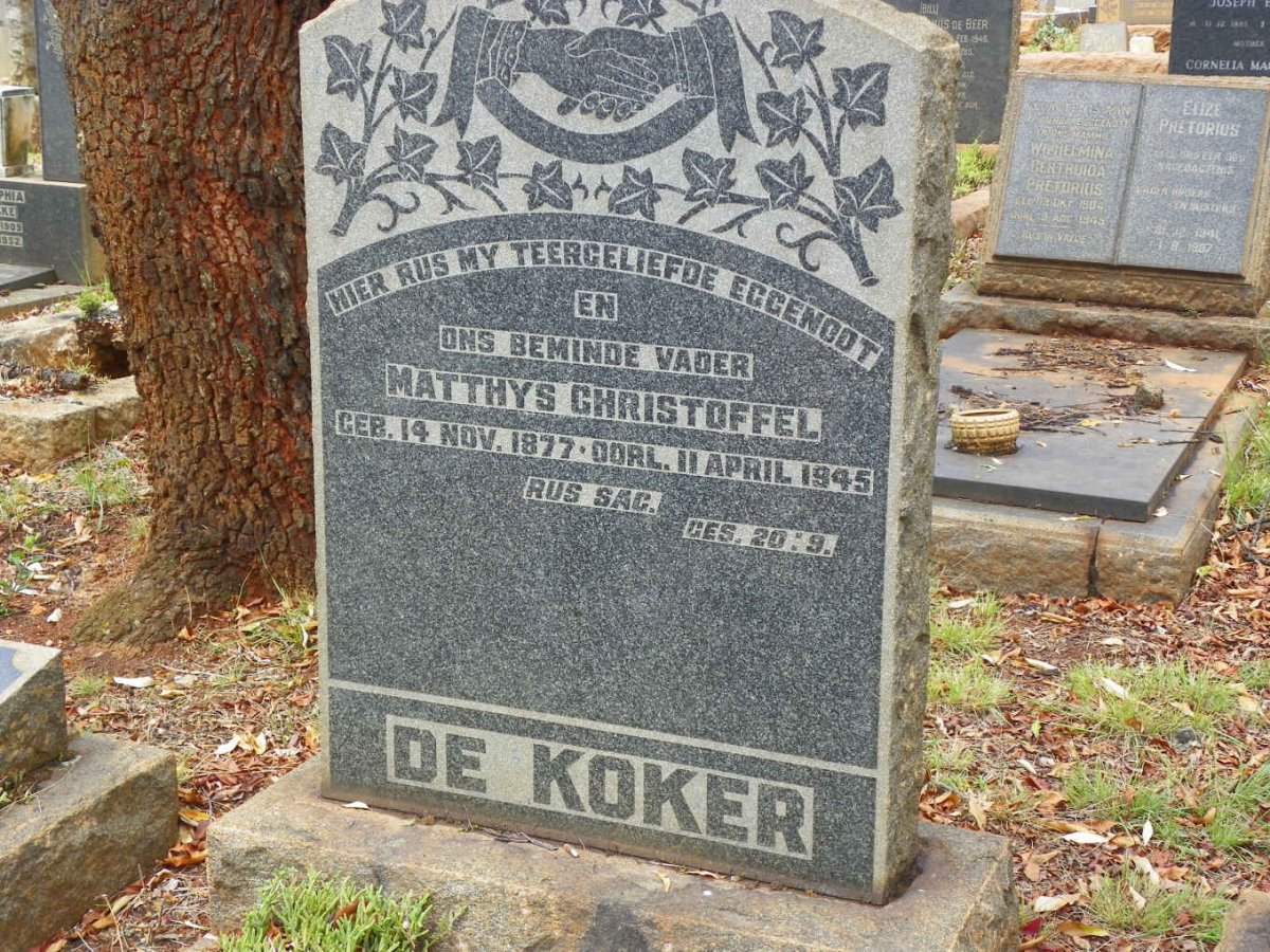 KOKER Matthys Christoffel, de 1877-1945
