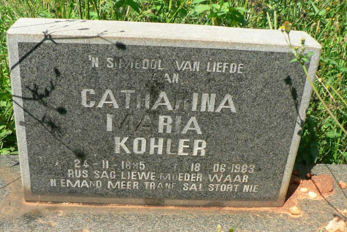 KOHLER Catharina Maria 1895-1983