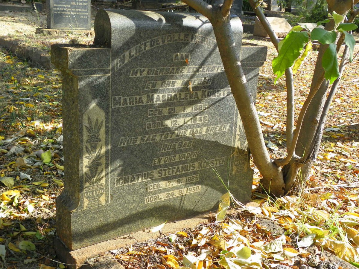 KORSTEN Ignatius Stefanus 1885-1950 &amp; Maria Magdalena 1886-1948