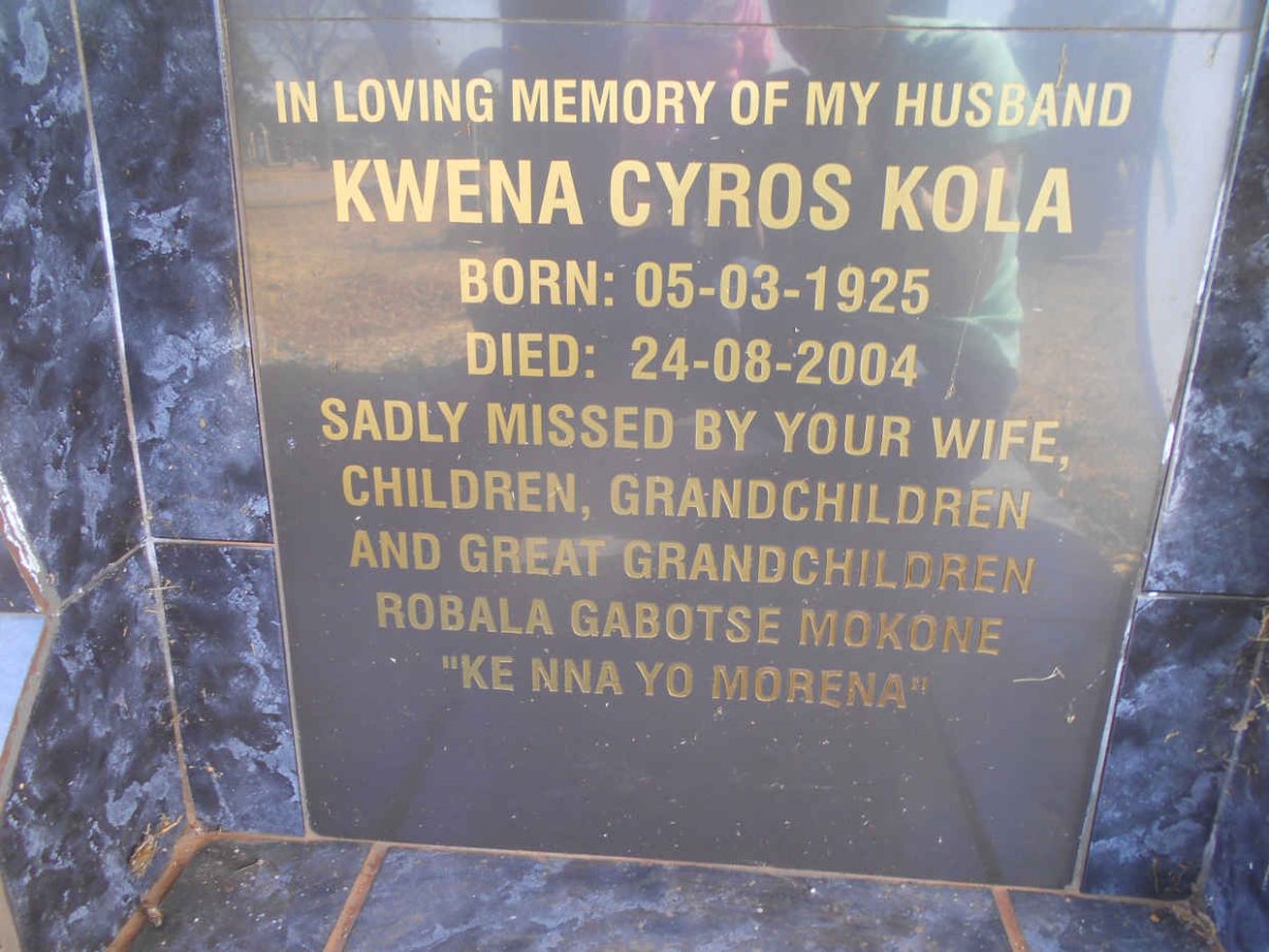 KOLA Kwena Cyros 1925-2004