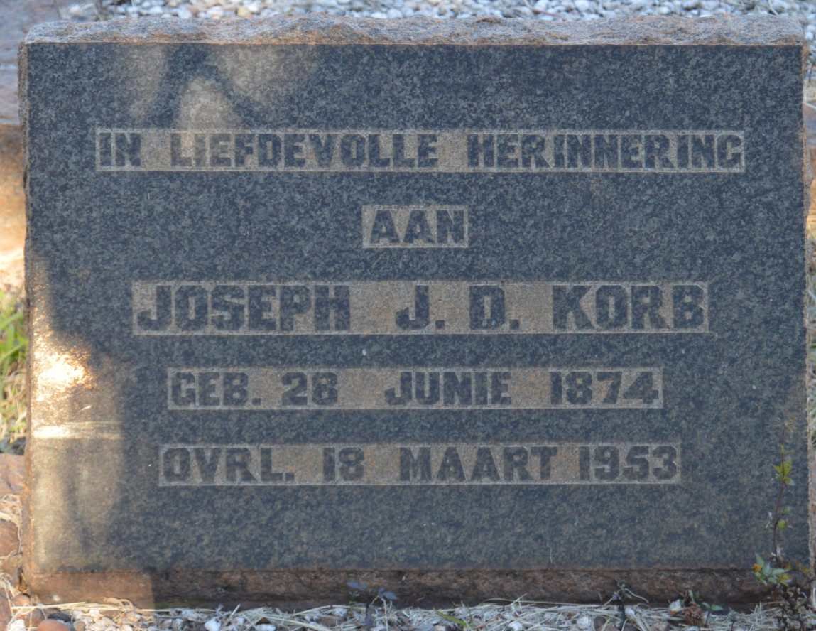 KORB Joseph J.D. 1874-1953