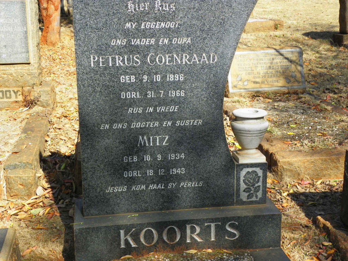 KOORTS Petrus Coenraad 1896-1966 :: KOORTS Mitz 1934-1943