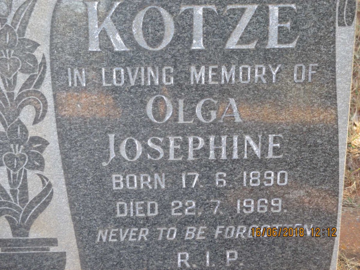 KOTZE Olga Josephine 1890-1969