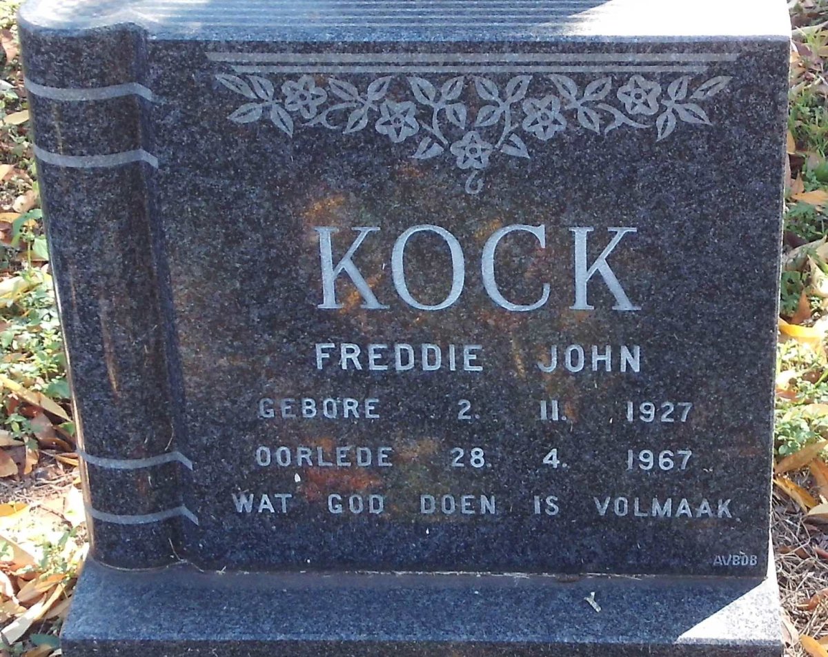 KOCK Freddie John 1927-1967