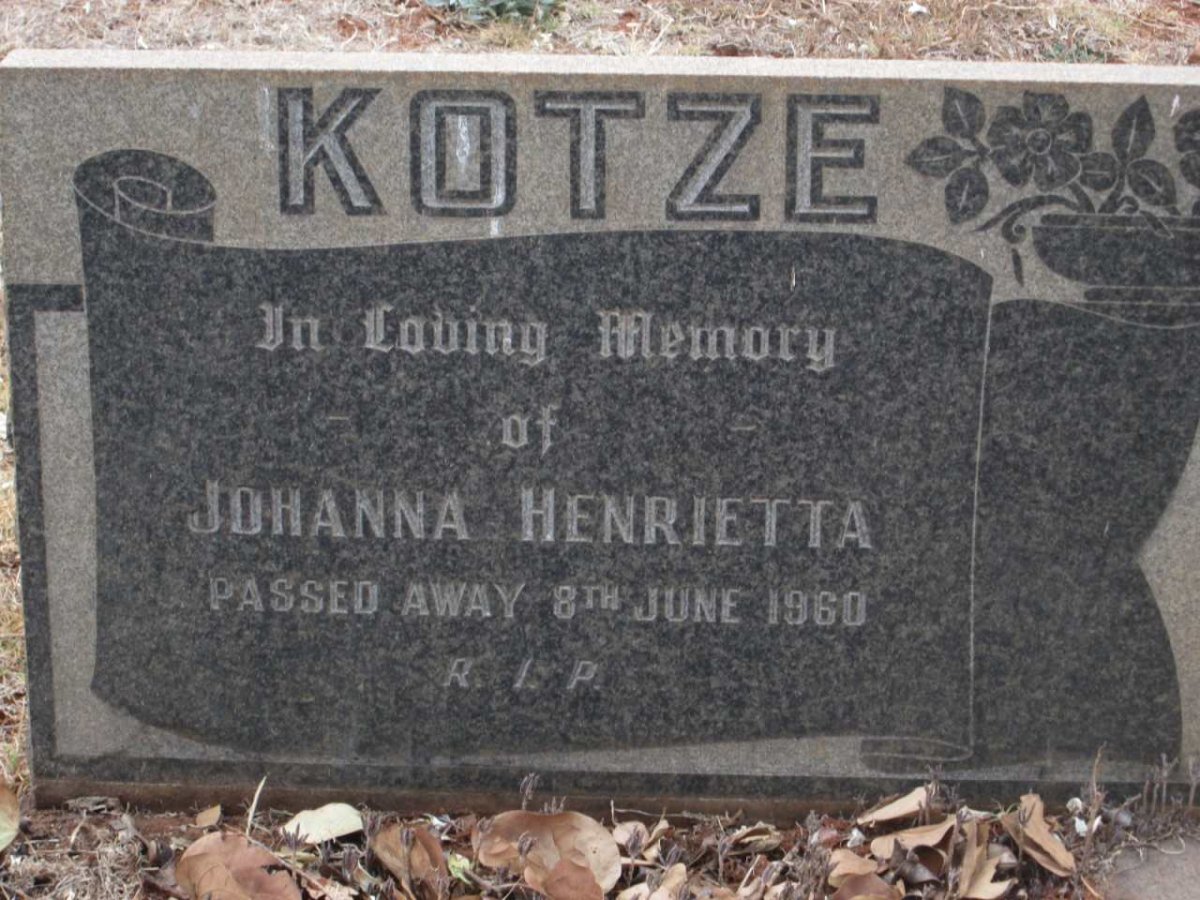 KOTZE Johanna Henrietta -1960