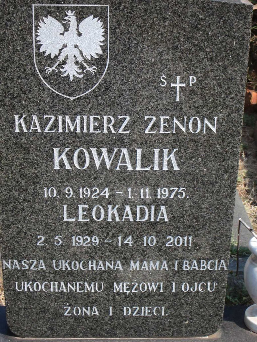 KOWALIK Kazimierz Zenon 1924-1975 &amp; Leokadia 1929-2011
